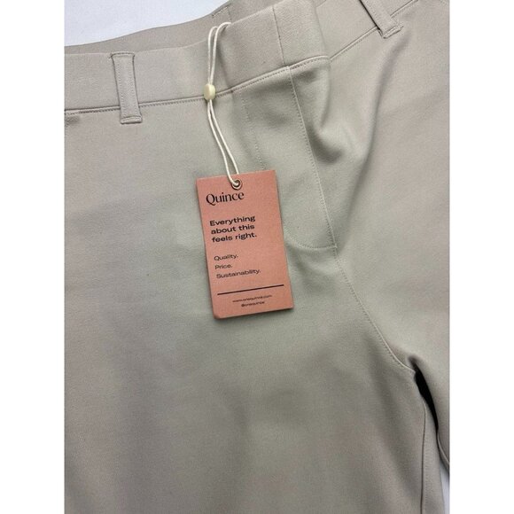 NWT Quince Pants Ecru Ponte Straight Leg Faux Pockets Women's M - Picture 3 of 8